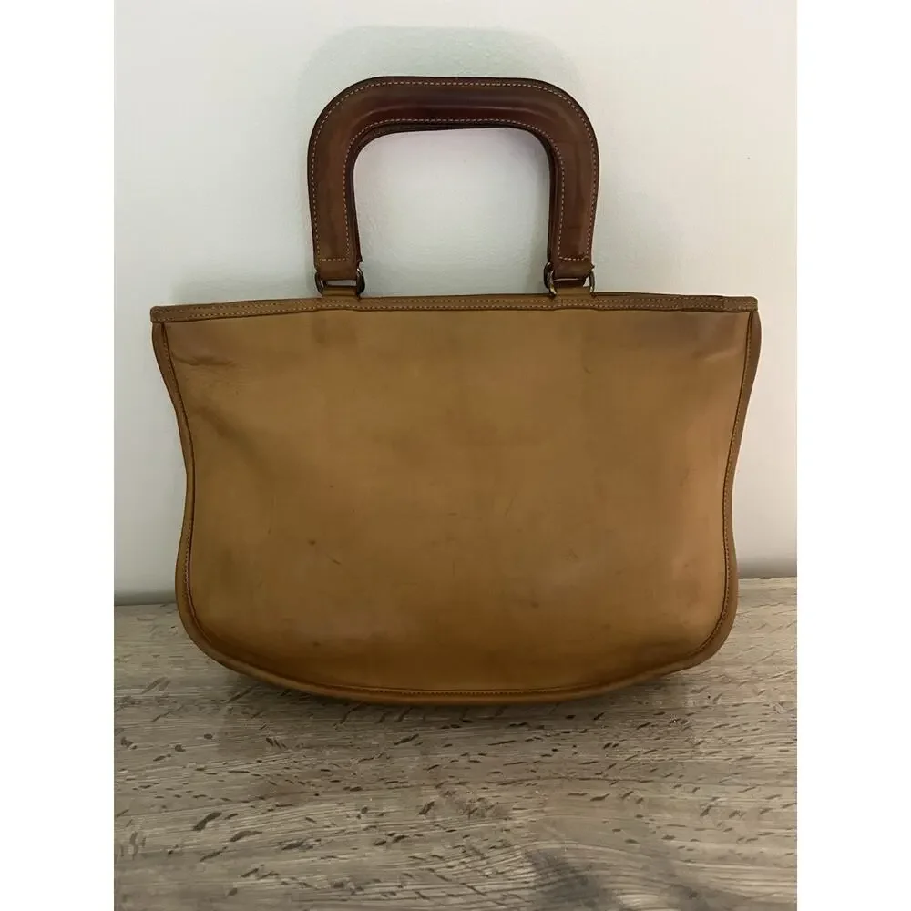 Vintage Coach Bonnie Cashin Watermelon Kisslock Tote Talon Zip Bag 0497 Tan